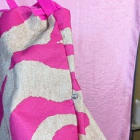 *Valentines~Spring Safari~Hot Pink~Canvas Zebra Striped~CarryOn~Weekender Tote - Picture 6 of 8
